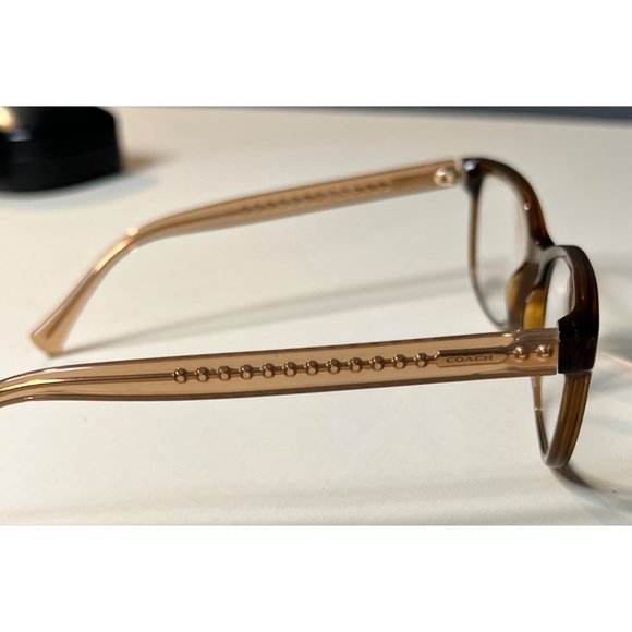 Coach Eyeglasses HC 6072 T, Brown Crystal Light Brown Frames - Picture 7 of 12